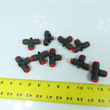 SMC Mixed Lot Push To Connect Air Fittings 3/8" Tees & 1/4" 90° Elbows Lot/19