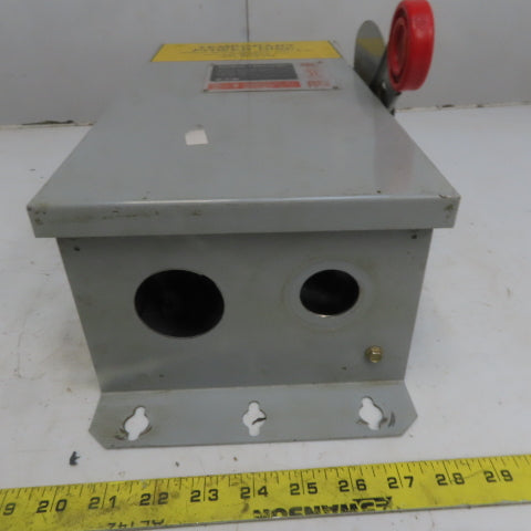 Cutler Hammer DH361FDK Ser. B 30A 600V 3 Pole Fusible Safety Disconnect Switch