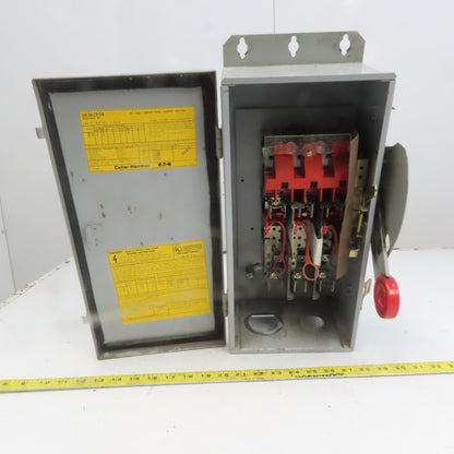 Cutler Hammer DH361FDK Ser. B 30A 600V 3 Pole Fusible Safety Disconnect Switch