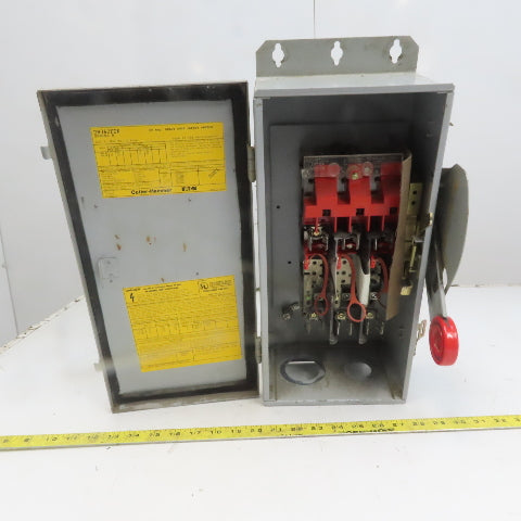 Cutler Hammer DH361FDK Ser. B 30A 600V 3 Pole Fusible Safety Disconnect Switch