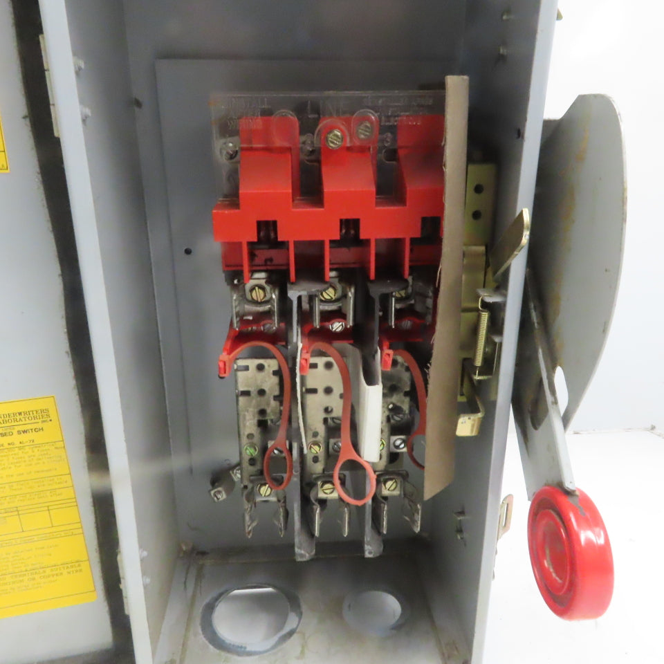 Cutler Hammer DH361FDK Ser. B 30A 600V 3 Pole Fusible Safety Disconnect Switch