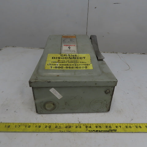 ITE Siemens F-352 60A 600V 3 Pole Fusible Safety Disconnect Switch 30Hp