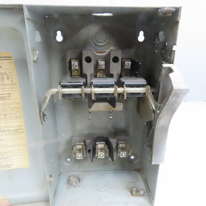 ITE Siemens F-352 60A 600V 3 Pole Fusible Safety Disconnect Switch 30Hp