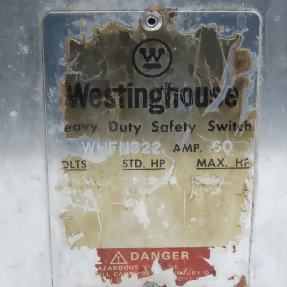 Westinghouse WHFN322 60A 240V Fusible Stainless Steel Safety Disconnect Switch