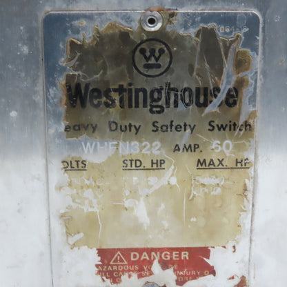 Westinghouse WHFN322 60A 240V Fusible Stainless Steel Safety Disconnect Switch