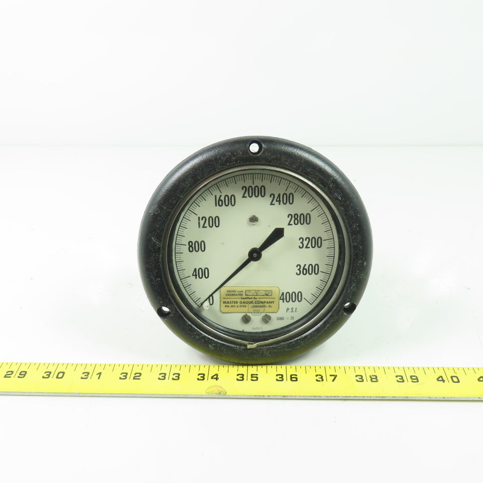 Helicoid 2609-0 6" 0-4000PSI Pressure Gauge 1/4NPT