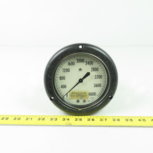Helicoid 2609-0 6" 0-4000PSI Pressure Gauge 1/4NPT