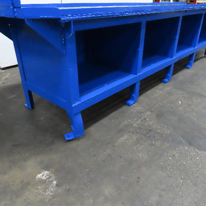 42" x 187" x 37" Tall Steel Top Work Assembly Maintenance Bench Table W/ Storage