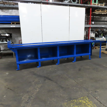 42" x 187" x 37" Tall Steel Top Work Assembly Maintenance Bench Table W/ Storage