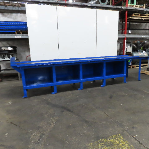 42" x 187" x 37" Tall Steel Top Work Assembly Maintenance Bench Table W/ Storage