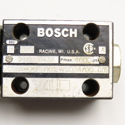 Bosch 081WV06P1V1012WS024/00 Hydraulic Solenoid Valve 4/2 Position 24VDC