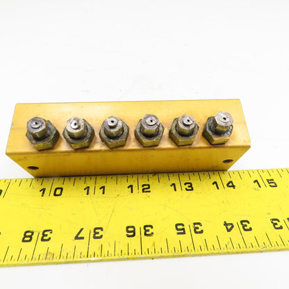 6 Way Lubrication Metering Manifold 1/4" NPT