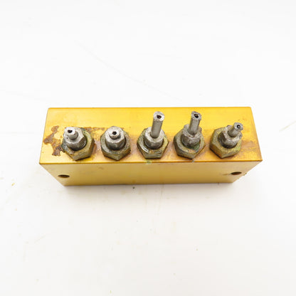 5 Way Lubrication Metering Manifold 1/4" NPT