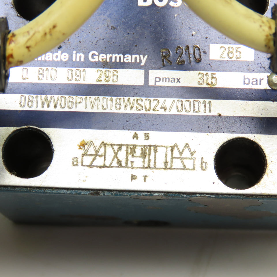 Bosch 081WV06P1V1018WS024/00D11 Hydraulic Solenoid Valve 4/3 Float Center 24VDC