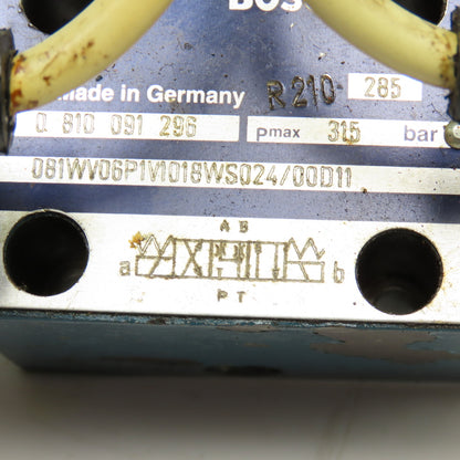 Bosch 081WV06P1V1018WS024/00D11 Hydraulic Solenoid Valve 4/3 Float Center 24VDC