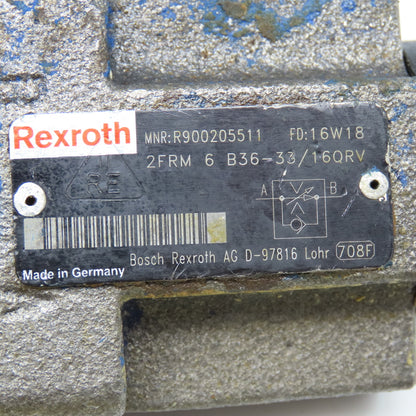 Rexroth 2 FRM 6 B36-31/16 QRV Hydraulic Flow Control Valve