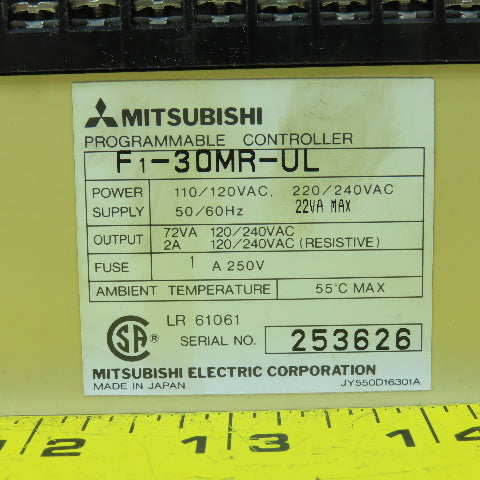 Mitsubishi F1-30MR-UL Melsec Programmable Controller 120/240VAC
