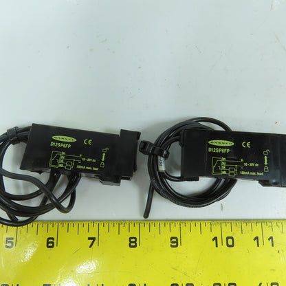 Banner D12SP6FP Fiber Optic Photoelectric Sensor 10-30VDC Lot Of 2