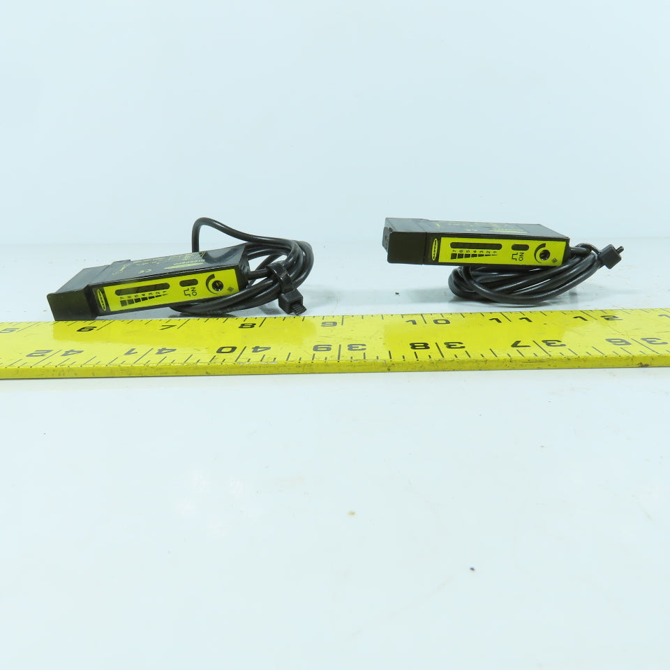 Banner D12SP6FP Fiber Optic Photoelectric Sensor 10-30VDC Lot Of 2