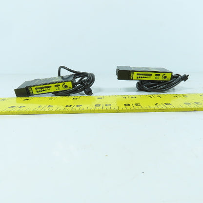 Banner D12SP6FP Fiber Optic Photoelectric Sensor 10-30VDC Lot Of 2