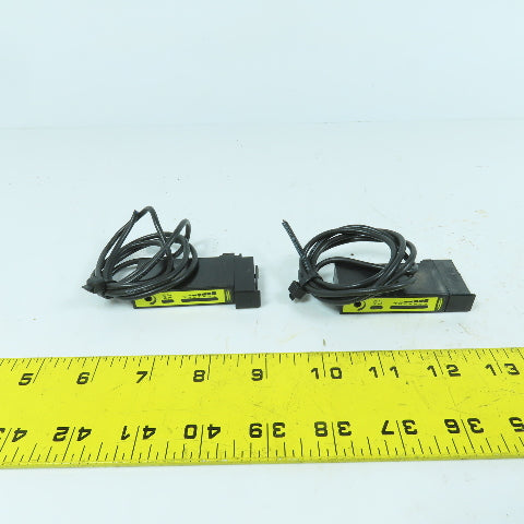 Banner D12SP6FP Fiber Optic Photoelectric Sensor 10-30VDC Lot Of 2