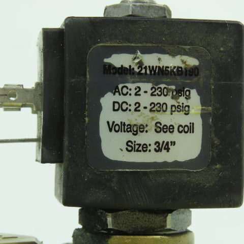 ODE 21WN5KB190 3/4" NPT Brass Solenoid Valve