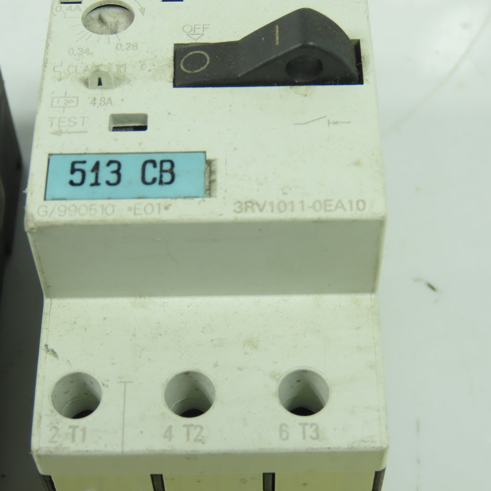 Siemens 3RV1011-0EA10 600V Motor Starter Breaker 3-Pole 0.28-0.4A Lot Of 5