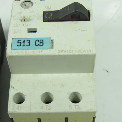 Siemens 3RV1011-0EA10 600V Motor Starter Breaker 3-Pole 0.28-0.4A Lot Of 5