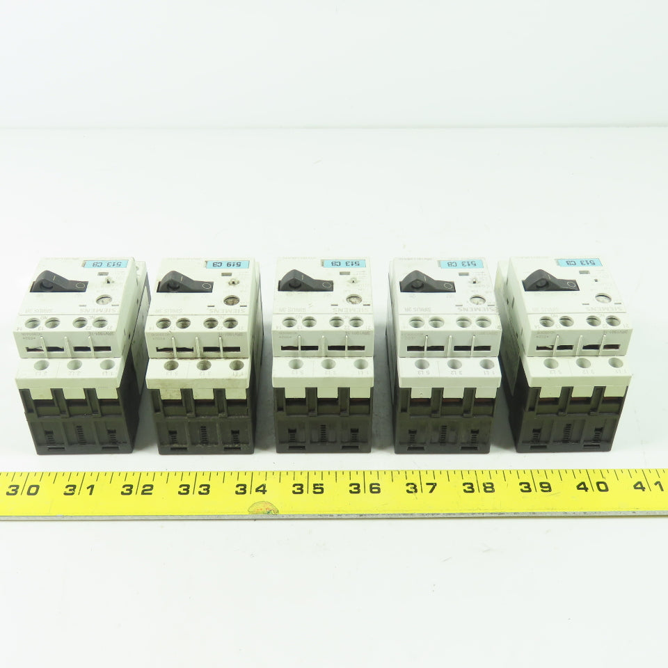 Siemens 3RV1011-0EA10 600V Motor Starter Breaker 3-Pole 0.28-0.4A Lot Of 5