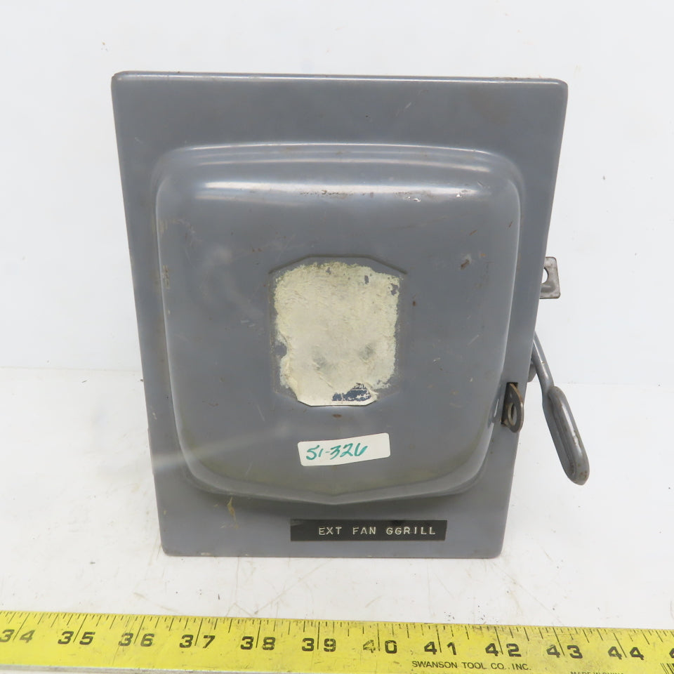 Square D D-91351 Ser A3 30A 240V 3 Pole Non -Fused Safety Switch Disconnect