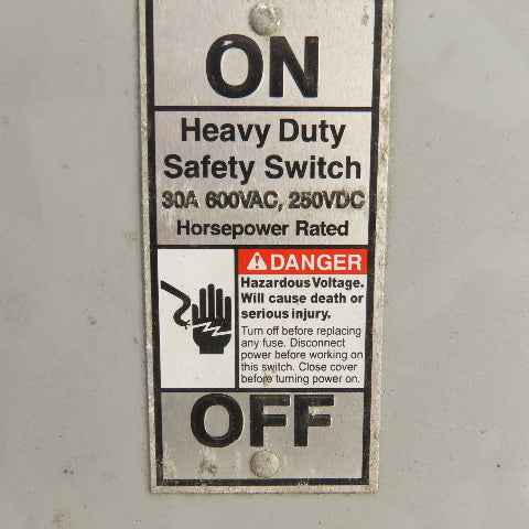 Siemens HNF361R 30A Heavy Duty Non-Fusible Safety Disconnect Switch 600VAC 3R