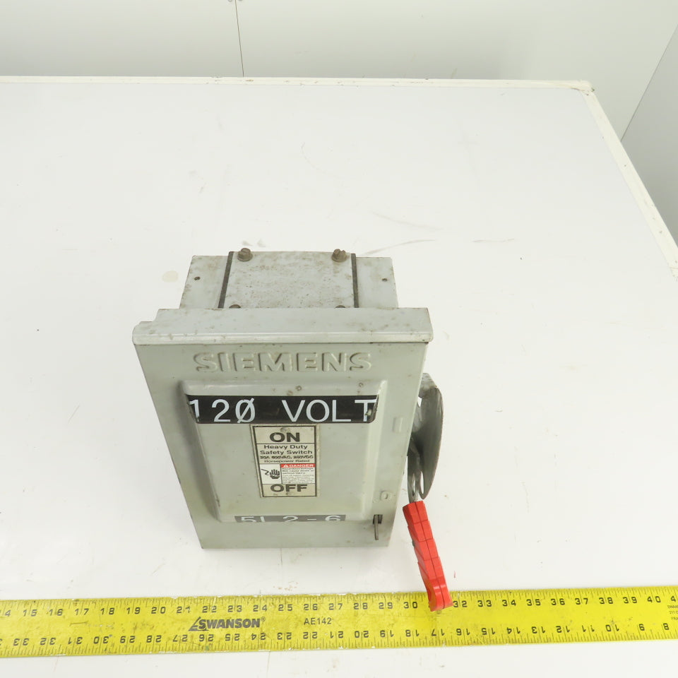 Siemens HNF361R 30A Heavy Duty Non-Fusible Safety Disconnect Switch 600VAC 3R