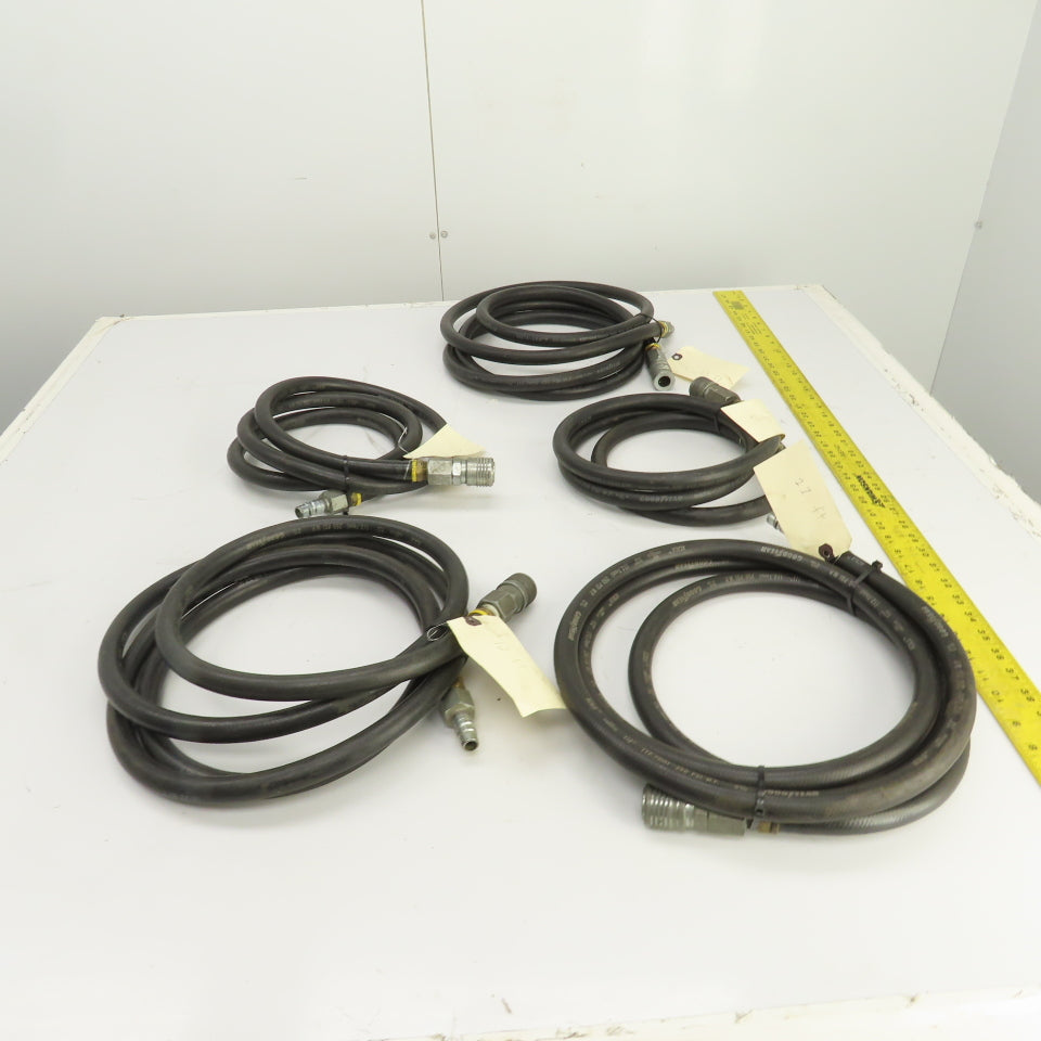 Insta-Grip Ultra-Grip  Hoses 7-12' L x 1/2" 250 PSI W/ Fittings Mixed Lot Of 5
