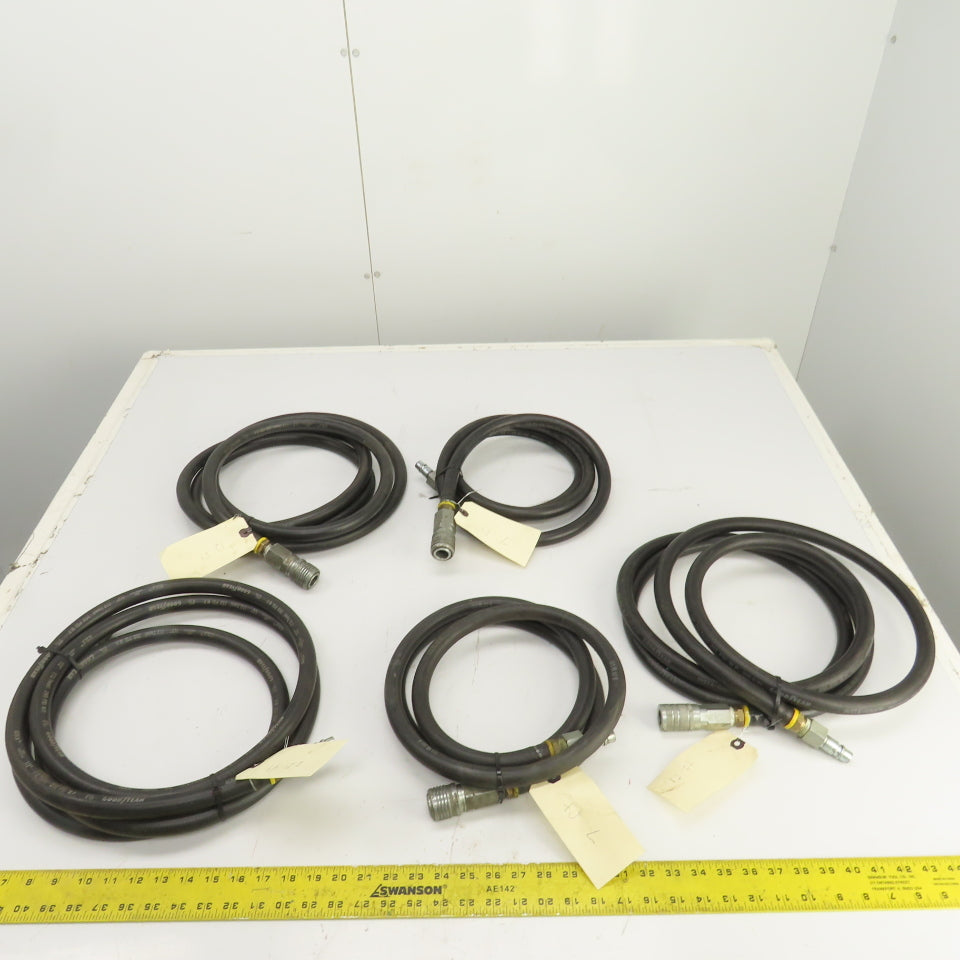 Insta-Grip Ultra-Grip  Hoses 7-12' L x 1/2" 250 PSI W/ Fittings Mixed Lot Of 5