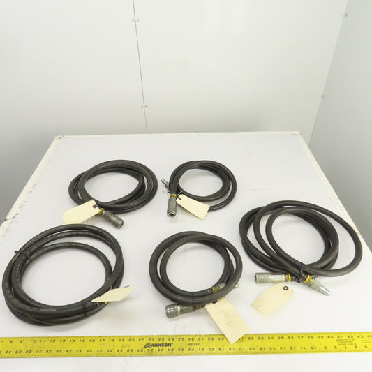 Insta-Grip Ultra-Grip  Hoses 7-12' L x 1/2" 250 PSI W/ Fittings Mixed Lot Of 5