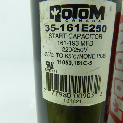 Rotom 35-161E250 161-193 MFD Start Capacitor 220/250V
