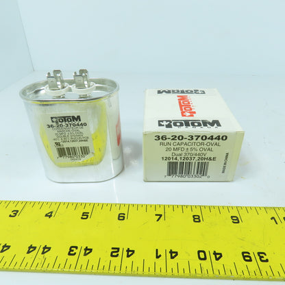 Rotom 36-20-370440 20 MFD +5% Oval Run Capacitor Dual 370/440V