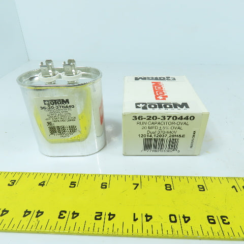 Rotom 36-20-370440 20 MFD +5% Oval Run Capacitor Dual 370/440V