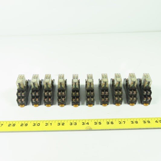 G2R-2-SN 24VDC Relay W/ Socket Base Lot Of 10