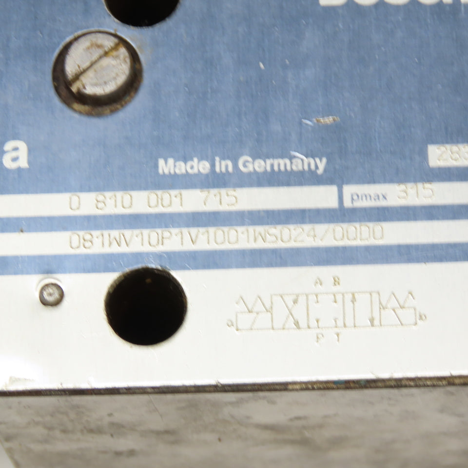Bosch 081WV10P1V1001WS024/00D0 5/3 Position Closed Center Solenoid Valve 24VDC