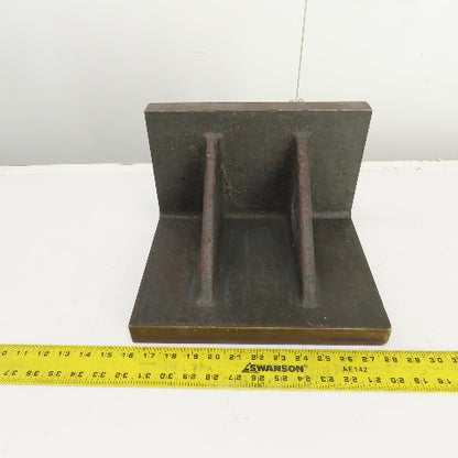 10" x 12" x 8" H Webbed Steel Angle Plate Set Up Fixture 1-1/4" Thick