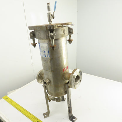 Pall Stainless Steel Cartridge Filter Housing 2.165" Flanged Ports 265PSIG
