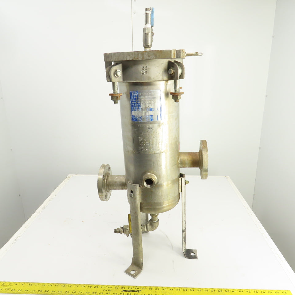 Pall Stainless Steel Cartridge Filter Housing 2.165" Flanged Ports 265PSIG