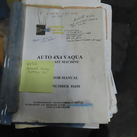 Automated Blasting Auto 4x4 Vaqua Wet Blast System 230/460V 3PH (NEEDS REPAIR)