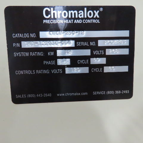 Chromalox CWGW-250-12 12kW Fluid Heat Transfer System 208V ONLY 3PH