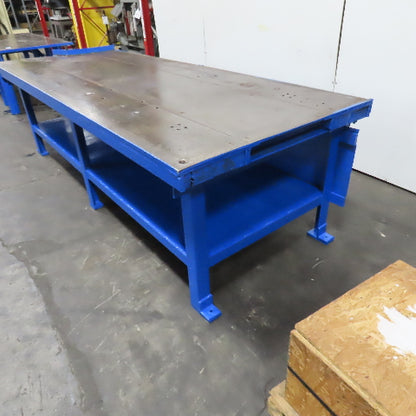 120" x 48" W Welding Layout Fabrication Jig Table 1/2" Thick Steel Top 35" Tall