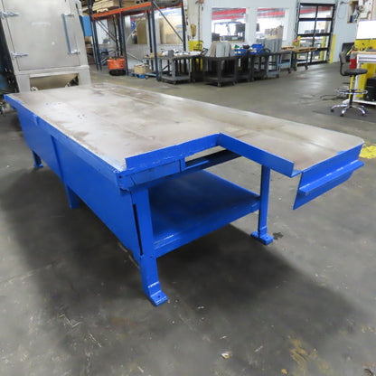 120" x 48" W Welding Layout Fabrication Jig Table 1/2" Thick Steel Top 35" Tall
