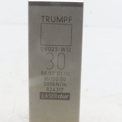 Trumpf 824317 EV023-W12 Brake Press Die 86° 30mm Wide R1.00 H=100mm Laser dur