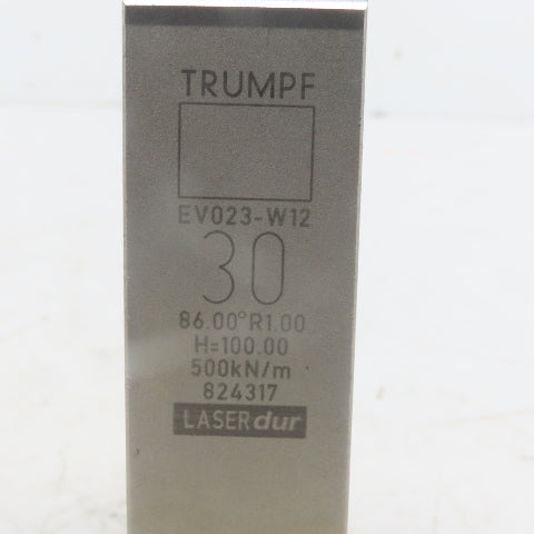 Trumpf 824317 EV023-W12 Brake Press Die 86° 30mm Wide R1.00 H=100mm Laser dur