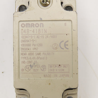 Omron D4B-4181N 400V 15A Spring Coil SPDT Snap Action Limit Switch